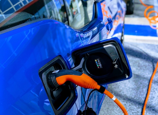 Electric Car Plugged In